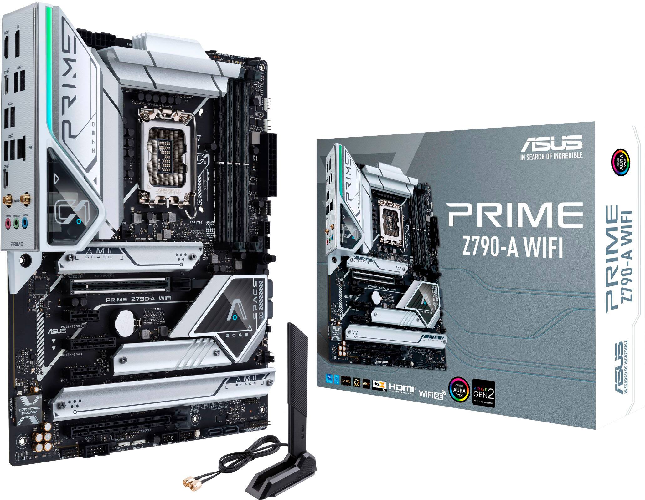 Alt View 1. ASUS - PRIME Z790-A WIFI (Socket LGA 1700) Intel Z790 ATX DDR5 Wi-Fi 6E Motherboard - Black.