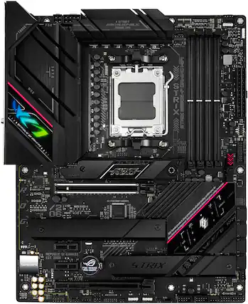 Front. ASUS - ROG STRIX B650E-F GAMING WIFI (Socket AM5) AMD B650E ATX DDR5 Wi-Fi 6E Motherboard - Black.