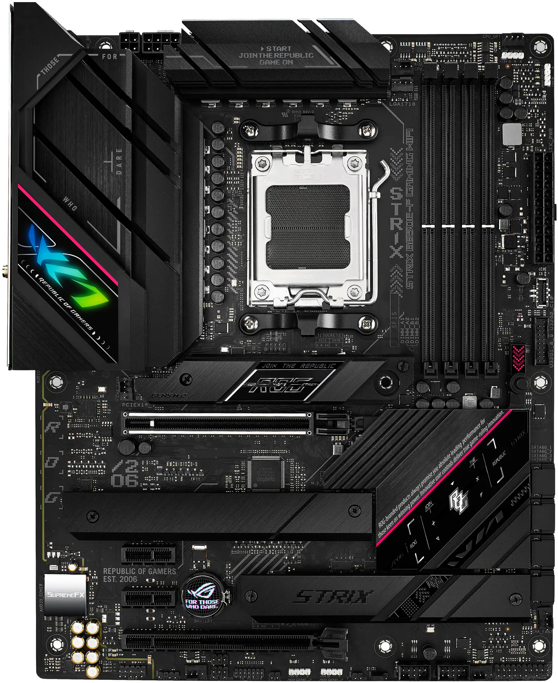 ASUS - ROG STRIX B650E-F GAMING WIFI (Socket AM5) AMD B650E ATX DDR5 Wi-Fi 6E Motherboard - Black