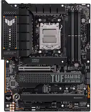 Front. ASUS - TUF GAMING X670E-PLUS WIFI (Socket AM5) AMD X670E ATX DDR5 Wi-Fi 6E Motherboard - Black.