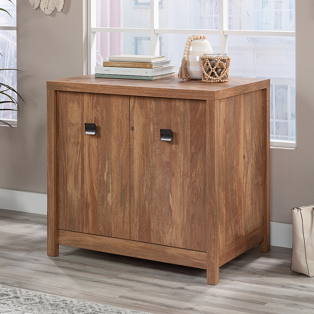 Angle View: Sauder - Cannery Bridge Utility Cabinet - Brown