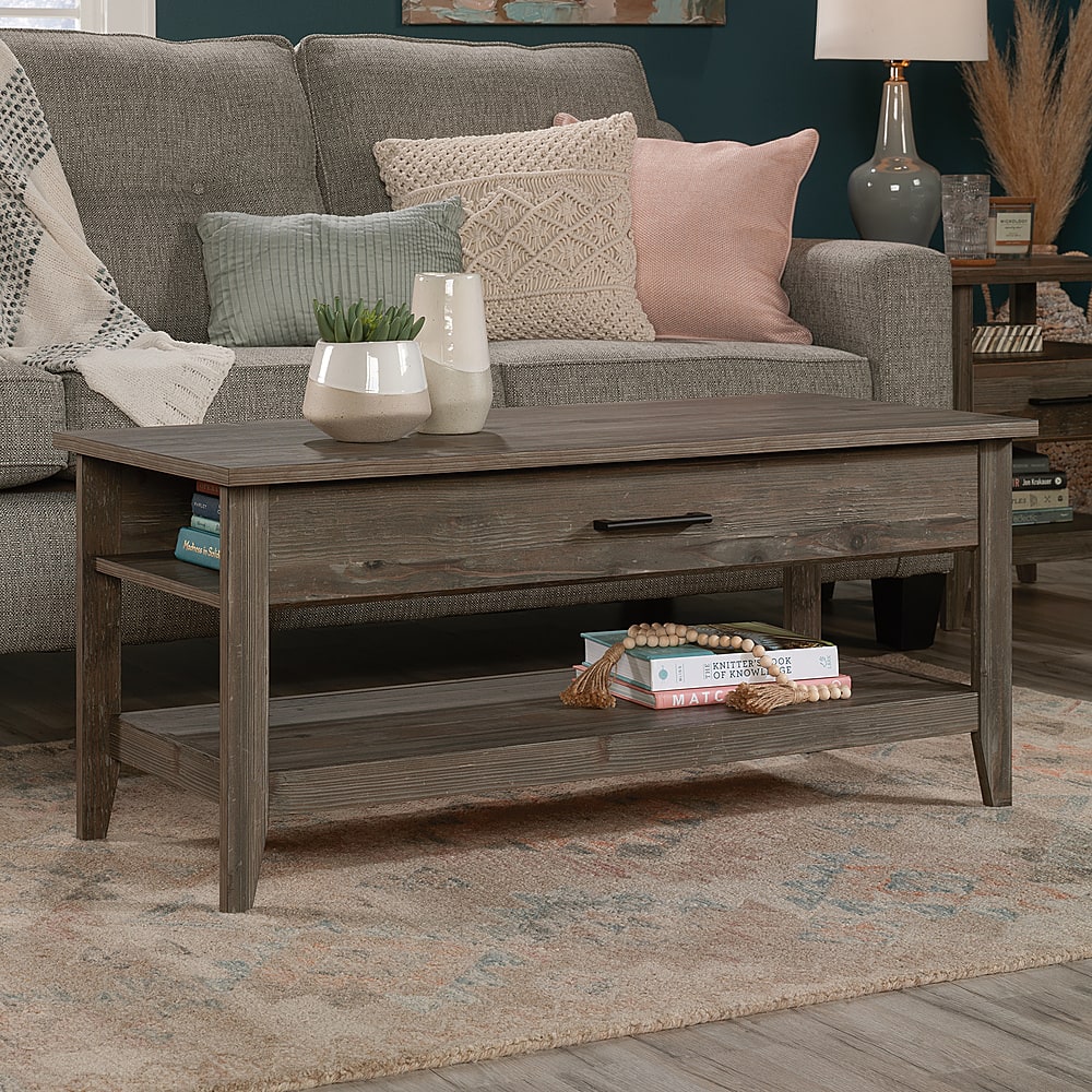 Best Buy: Sauder Summit Station Lift Top Coffee Table Gray 431741