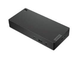 Lenovo - USB-C Docking Station - Black - Front_Zoom