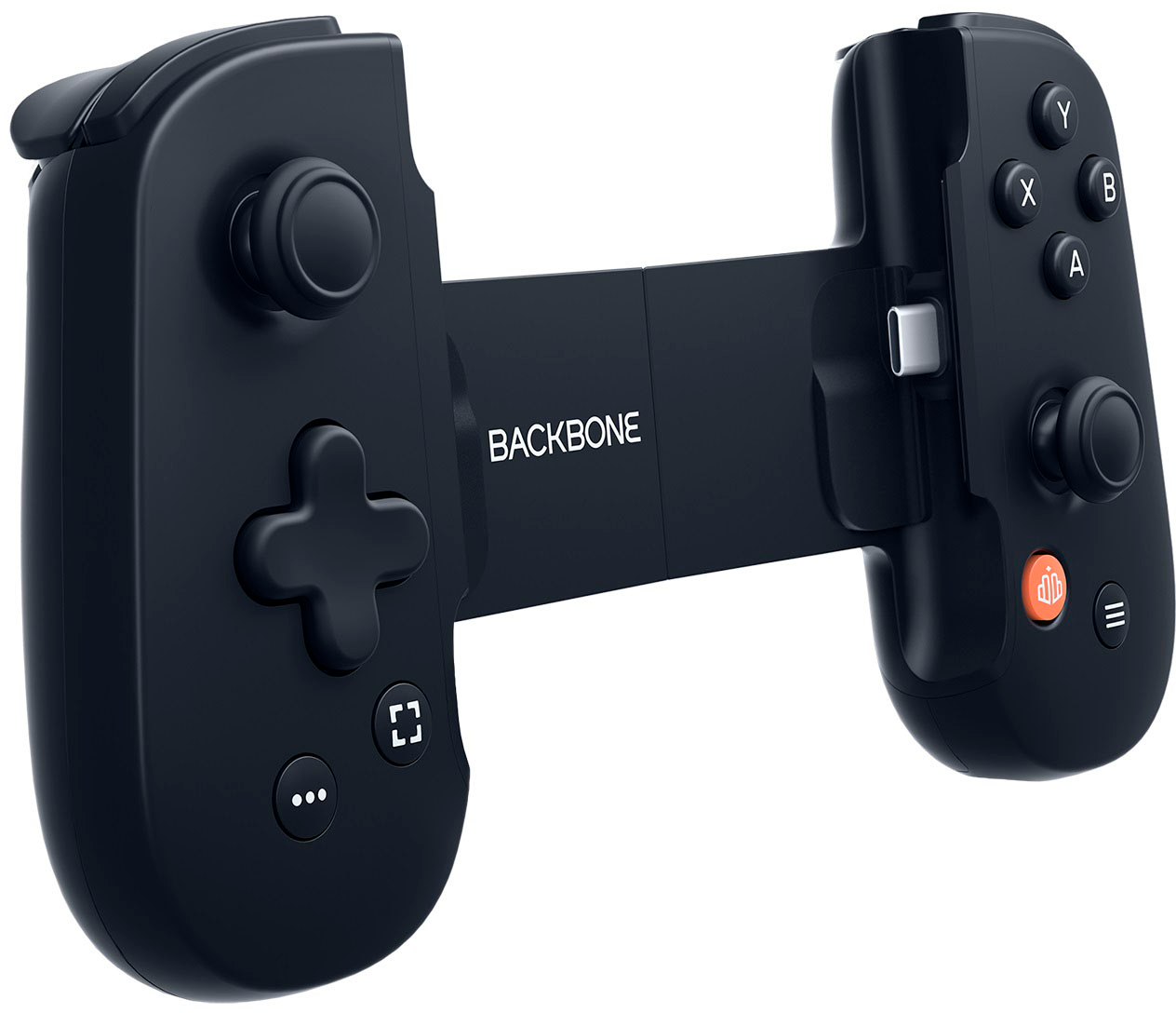 Angle View: Backbone One (USB-C) - Mobile Gaming Controller for Android and iPhone 15 Series - Black