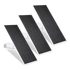 Front. Wasserstein - Solar Panel for Google Nest Cam Outdoor or Indoor, Battery - 2.5W Solar Power - Made for Google Nest (3-Pack) - White.