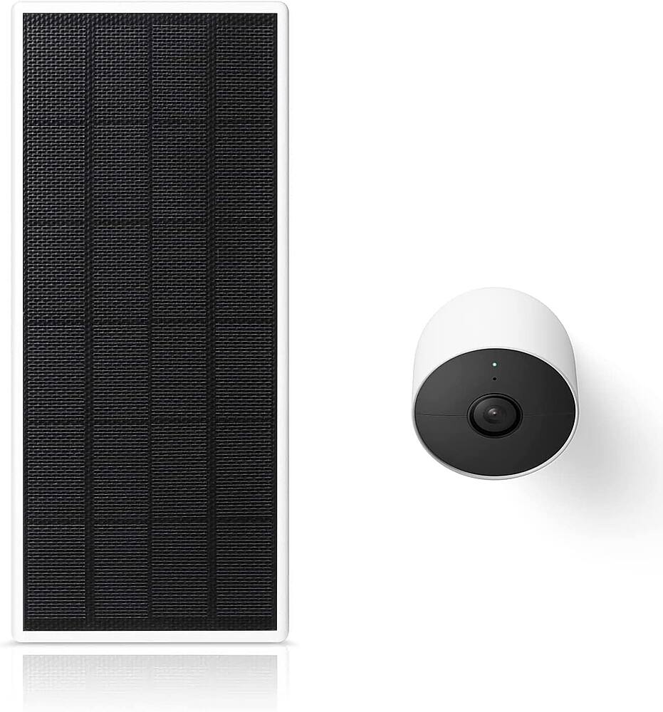 Alt View 1. Wasserstein - Solar Panel for Google Nest Cam Outdoor or Indoor, Battery - 2.5W Solar Power - Made for Google Nest (3-Pack) - White.