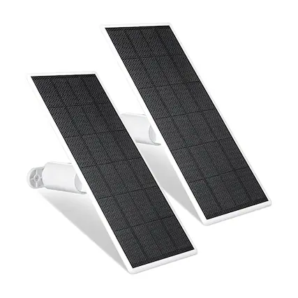 Front. Wasserstein - Solar Panel for Google Nest Cam Outdoor or Indoor, Battery - 2.5W Solar Power - Made for Google Nest (2 Pack) - White.