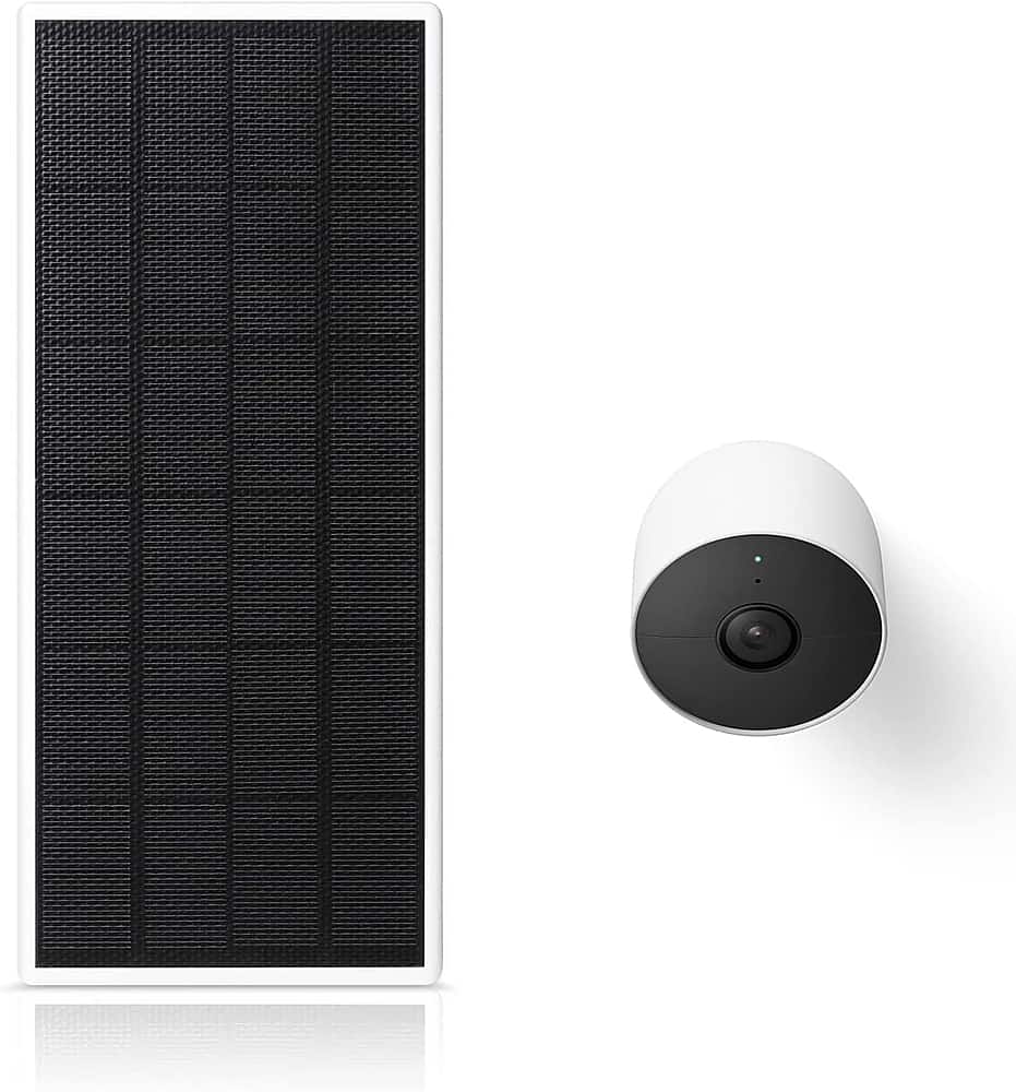 Alt View 1. Wasserstein - Solar Panel for Google Nest Cam Outdoor or Indoor, Battery - 2.5W Solar Power - Made for Google Nest (2 Pack) - White.