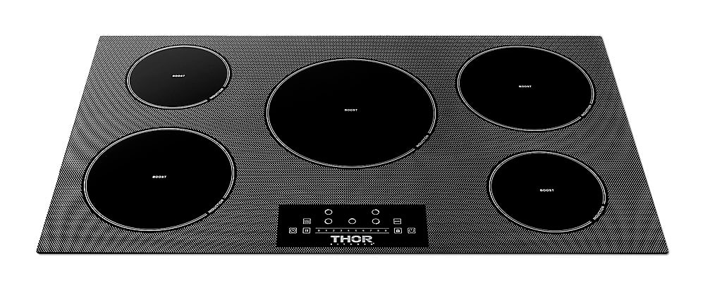 Angle. Thor Kitchen - 36" Built-in Electric Induction Cooktop - Black.
