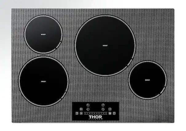 Front. Thor Kitchen - 30" Built-in Electric Induction Cooktop - Black.