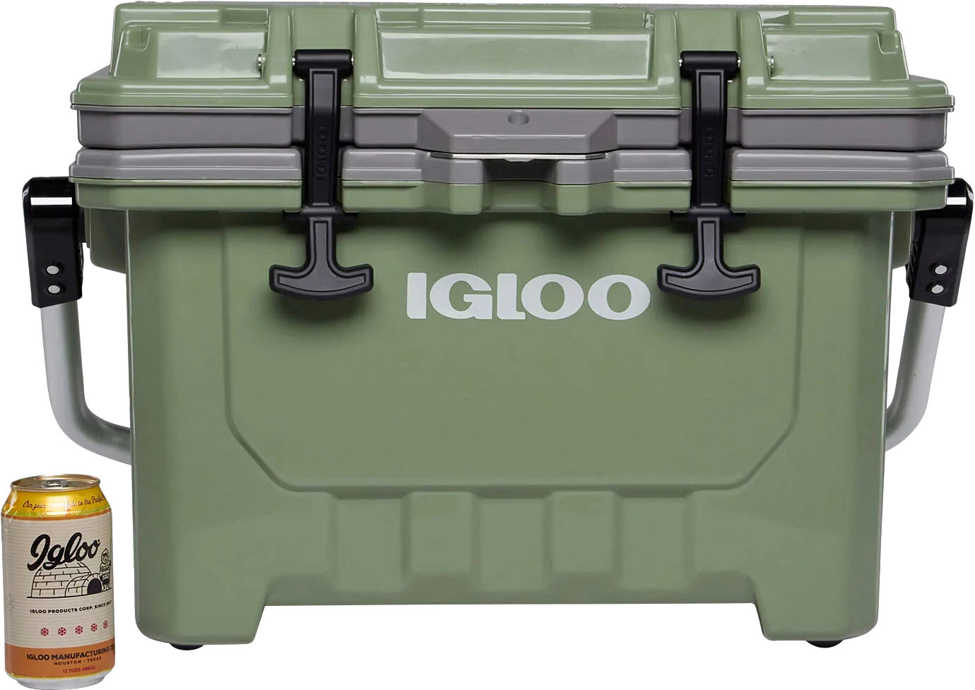 Left View: Igloo - IMX 24 Quart Cooler - Oil Green