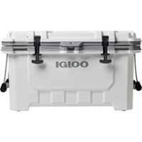 Igloo IMX Hard 70 Quart Lockable Insulated Ice Chest Injection Molded Cooler with Carry Handles (White)
