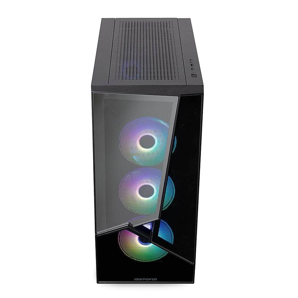 Back View: iBUYPOWER - SlateMR281Av2 Gaming Desktop - AMD Ryzen 5 5600 - 16GB DDR4 Memory - NVIDIA RTX 3060 12gb - 500GB SSD - Black
