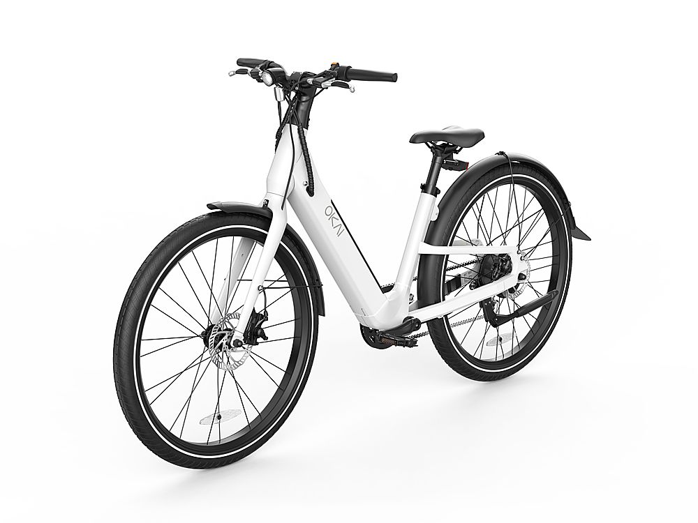 Angle View: OKAI - Stride Electric Bike w/ 40 Miles Max Operating Range and 25 mph Max Speed - White
