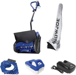 Snow Joe - 24-Volt iON+ Cordless 13-Inch 4Ah Snow Shovel Bundle w/CVR, Ice Dozer - blue