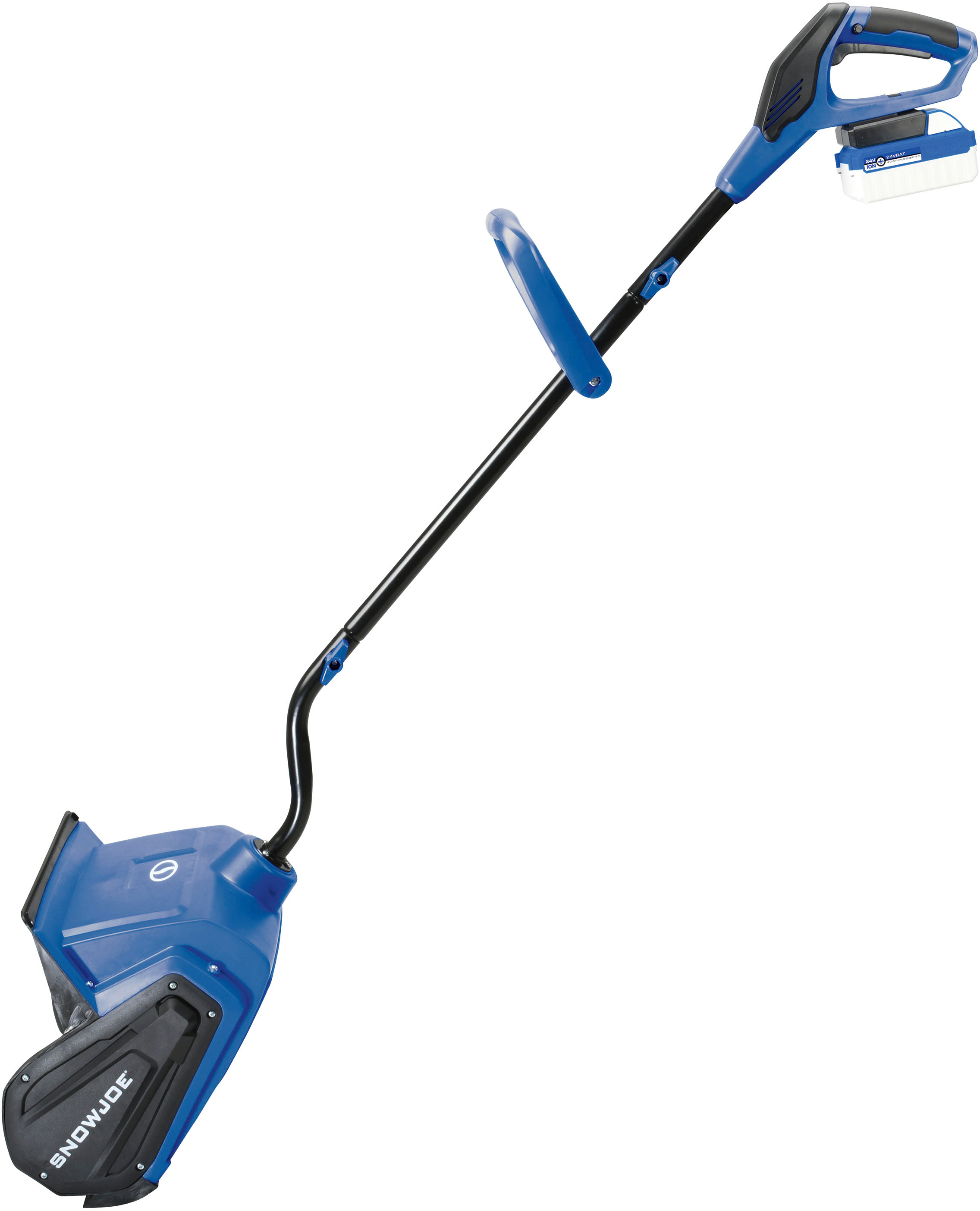 Left View: Snow Joe - 24-Volt iON+ 13-Inch Single Stage Cordless Snow Shovel with Ice Dozer (1 x 4Ah Battery and 1 x Charger) - blue