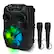 Front. Singsation - RHAPSODY DUET Rechargeable All-in-One Karaoke System with 2 Wired Microphones - Black.