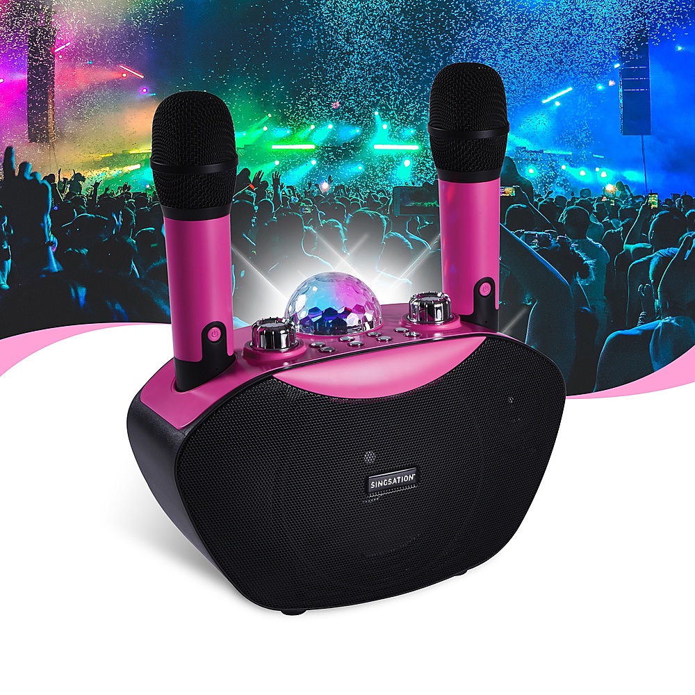 Back View: Singsation - FREESTYLE Wireless Karaoke System - Pink