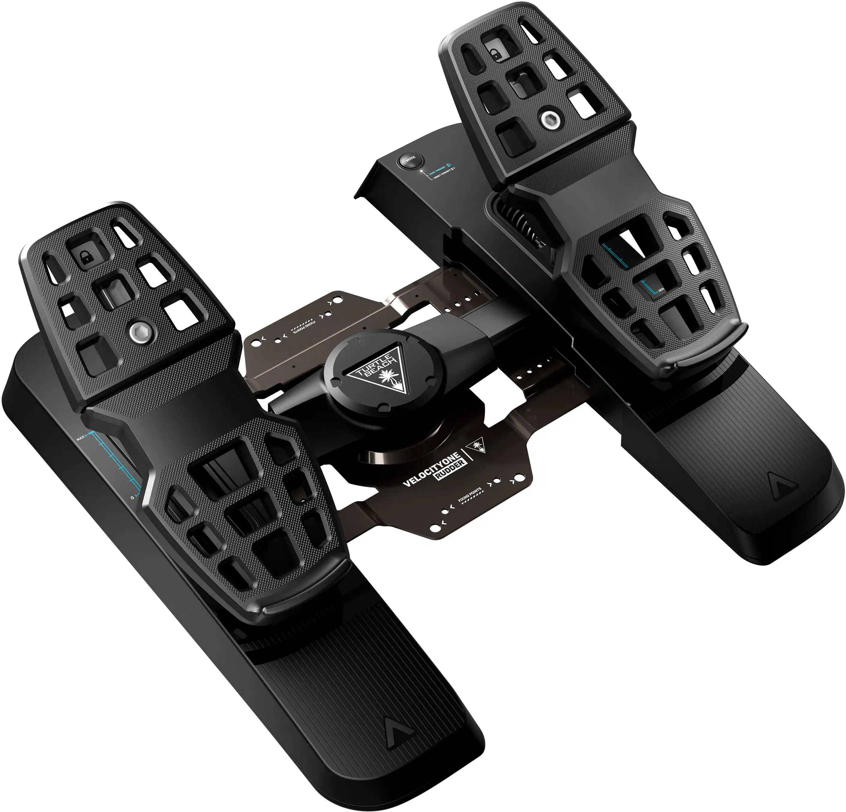 Front. Turtle Beach - VelocityOne Rudder Universal Rudder Pedals for Windows PCs, Xbox Series X, Xbox Series S with Adjustable Brakes - Black.