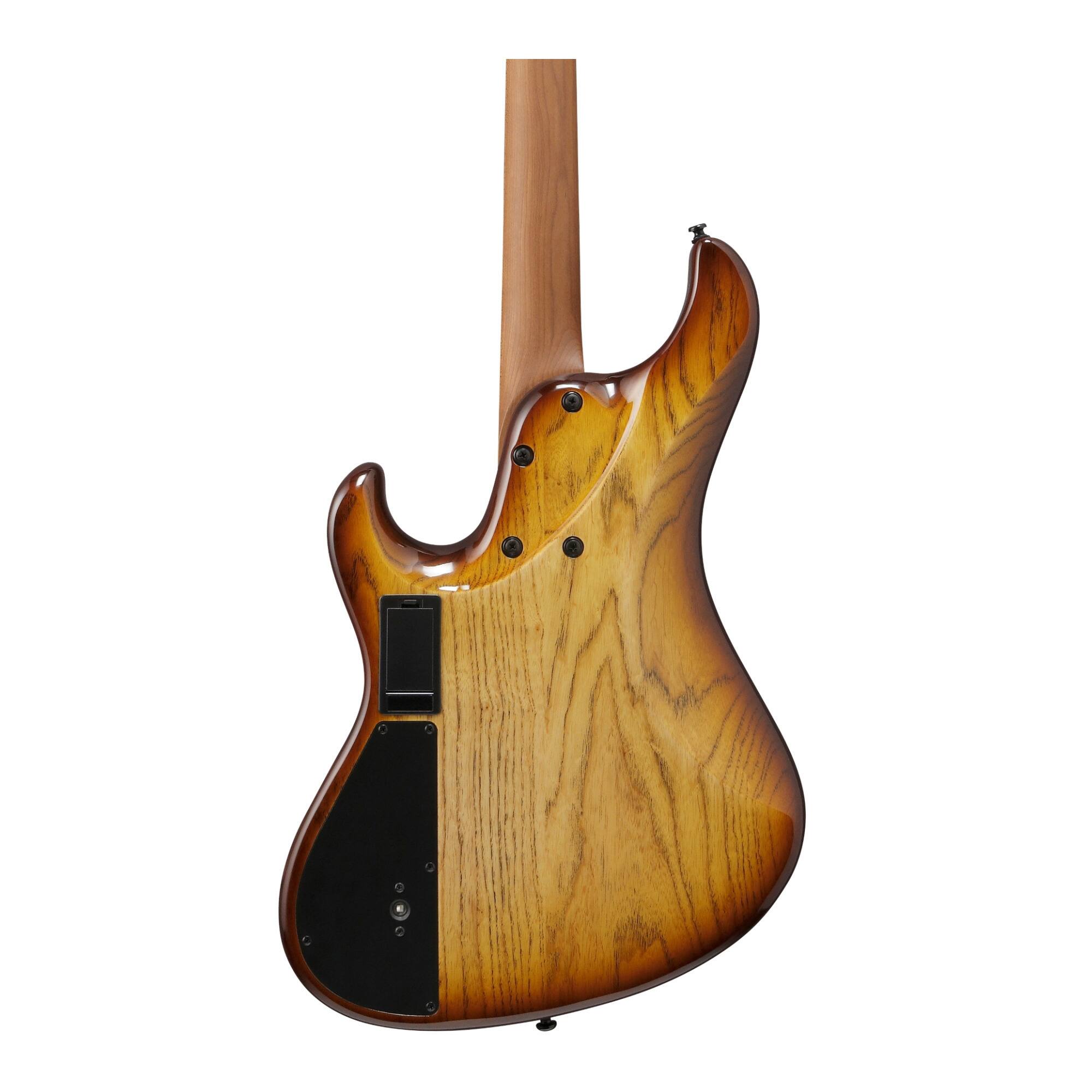 Left. Ibanez - Ibanez MDM1300NAB MDM 4str Electric Bass w/Bag - Natural Stained Amber Burst.