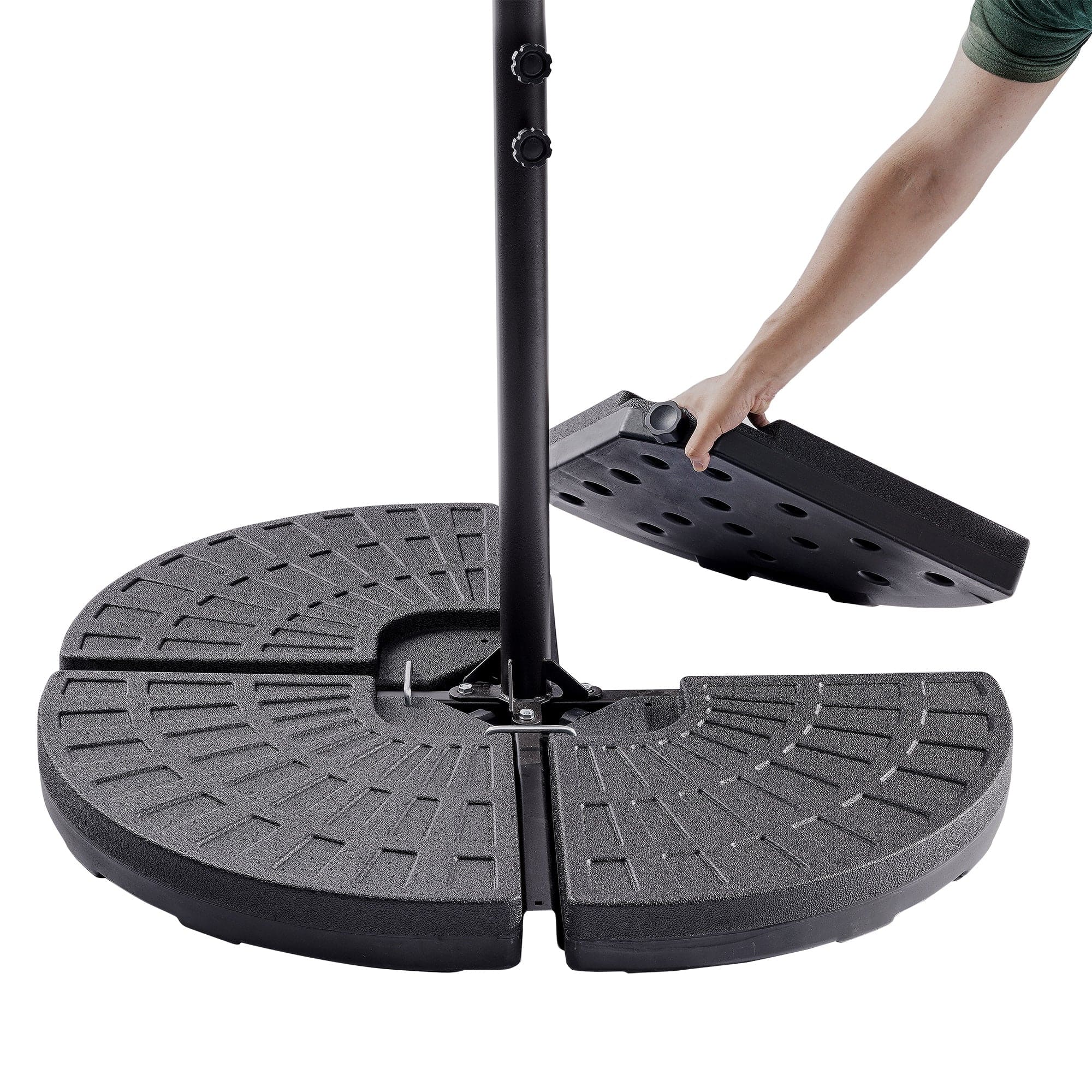 Vecelo - Heavy-Duty 4-Panel Fillable Patio Umbrella Base, Outdoor Stand for Cantilever & Offset Umbrellas