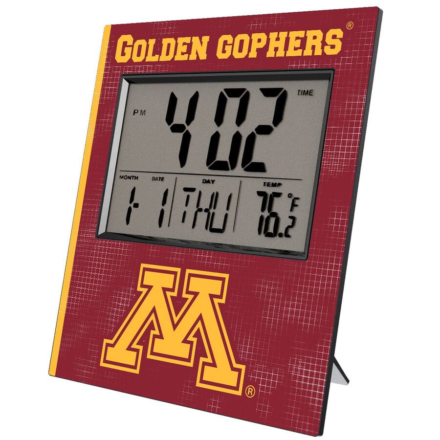 Keyscaper Minnesota Golden Gophers Cross Hatch Digital Desk Clock ...