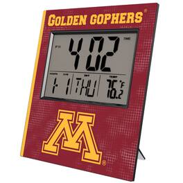 Keyscaper - Minnesota Golden Gophers Cross Hatch Digital Desk Clock - Multicolor