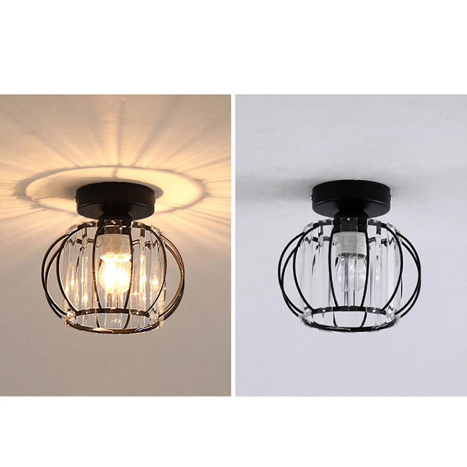 Alt View 1. Home Collection - Modern Crystal Chandelier Flush Mount Ceiling Light Fixture for Hallway Bedroom Living Room.
