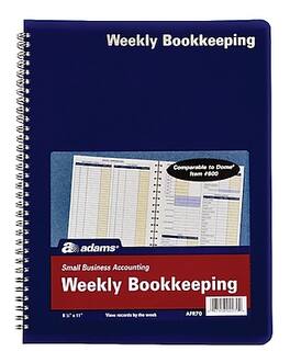 TOPS - Bookkeeping Record, 8 Columns, 8.5" x 11", 64 Sheets/Book - Blue