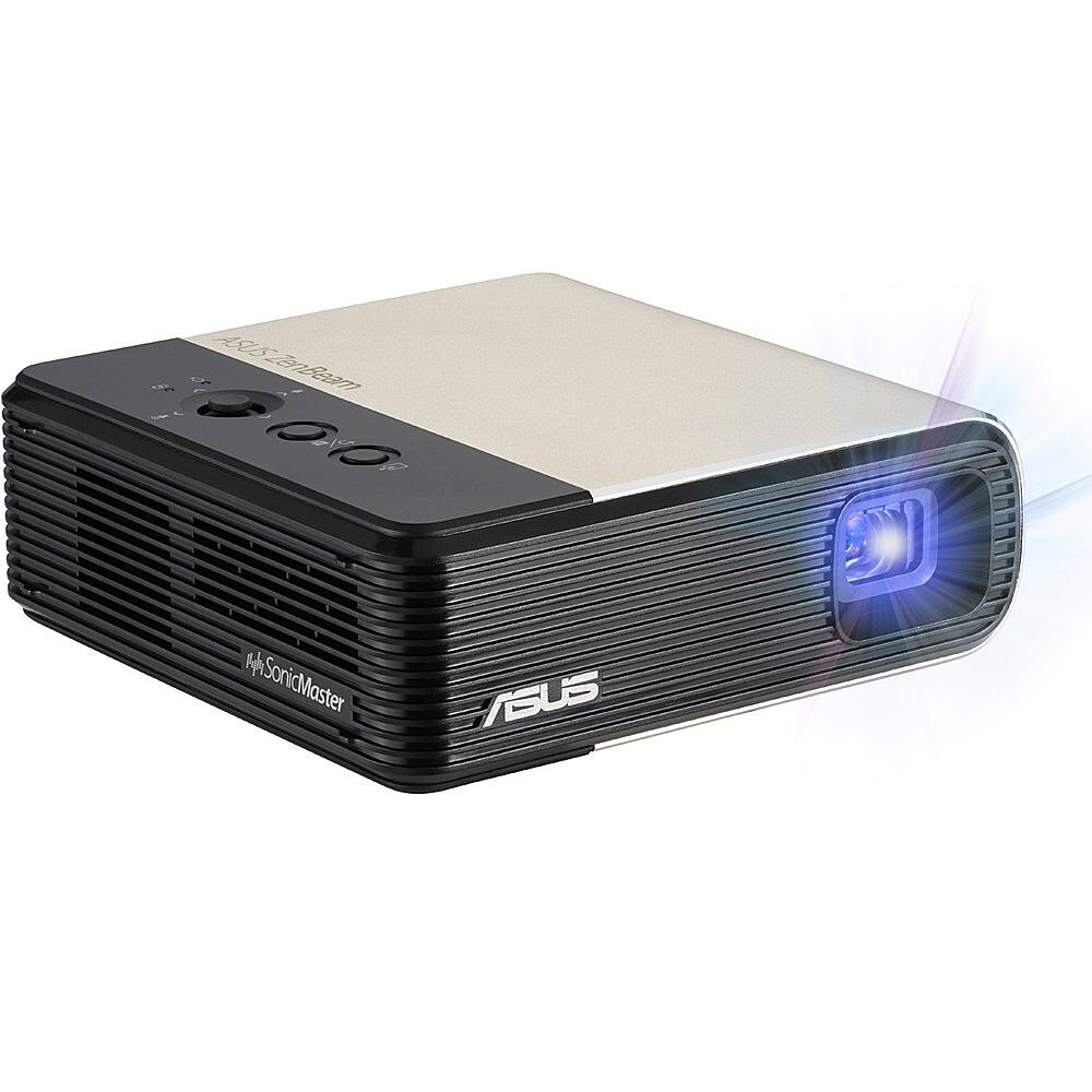 Front. ASUS - ZenBeam E2 854 x 480 Wireless DLP Projector - Black, Gold.