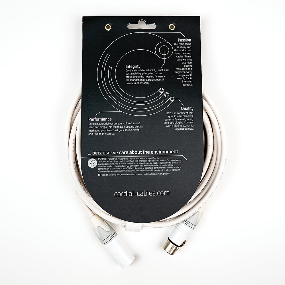 Best Buy Cordial Premium HighCopper Microphone Cable White CXM5FMSNOW