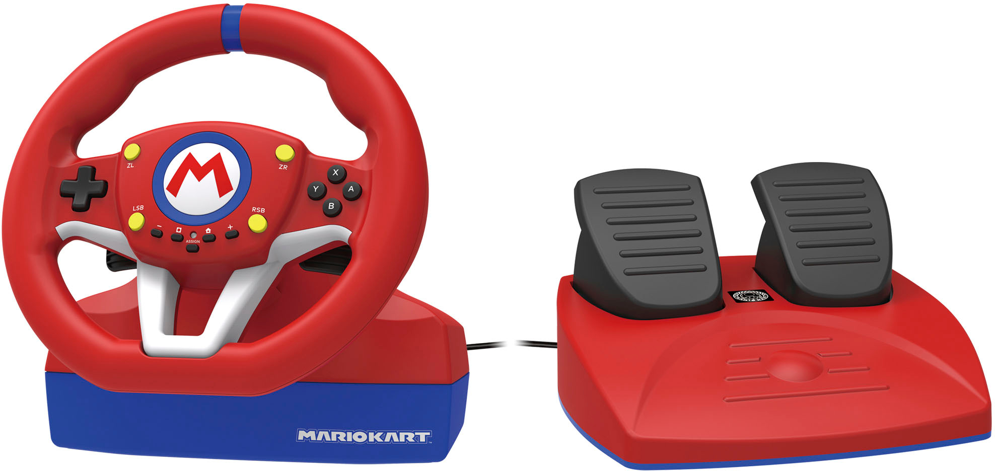 HORI Mario Kart Racing Wheel Lenkrad Pro MINI, Lenkrad und Pedale, Rot Nintendo  Switch Zubehör