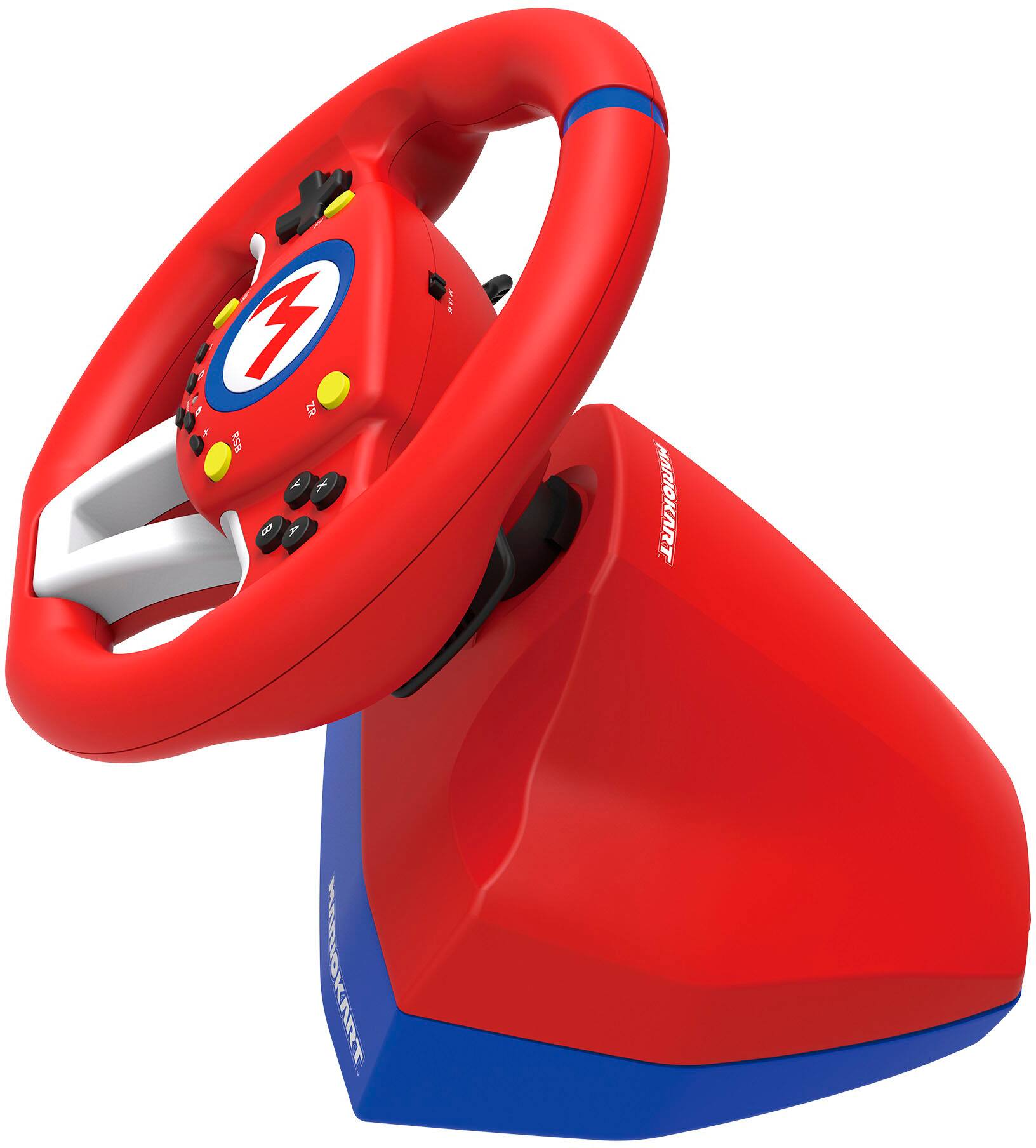 Left. Hori - Mario Kart Racing Wheel Pro Mini for Nintendo Switch - Red.
