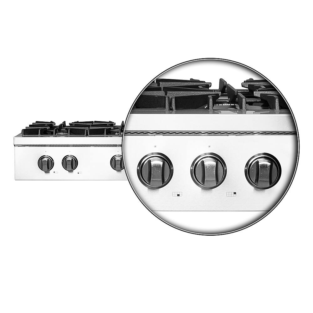 Alt View 13. Forno Appliances - Cossato 48" Built-In Gas Cooktop with 8 Sealed Burners and LP Conversion Kit - Stainless Steel.