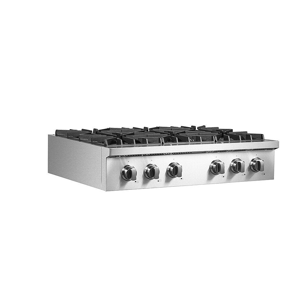 Angle. Forno Appliances - Cossato 36" Built-In Gas Cooktop with 6 Sealed Burners and LP Conversion Kit - Stainless Steel.