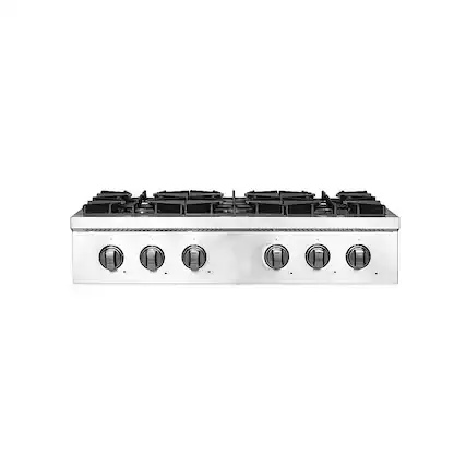 Front. Forno Appliances - Cossato 36" Built-In Gas Cooktop with 6 Sealed Burners and LP Conversion Kit - Stainless Steel.