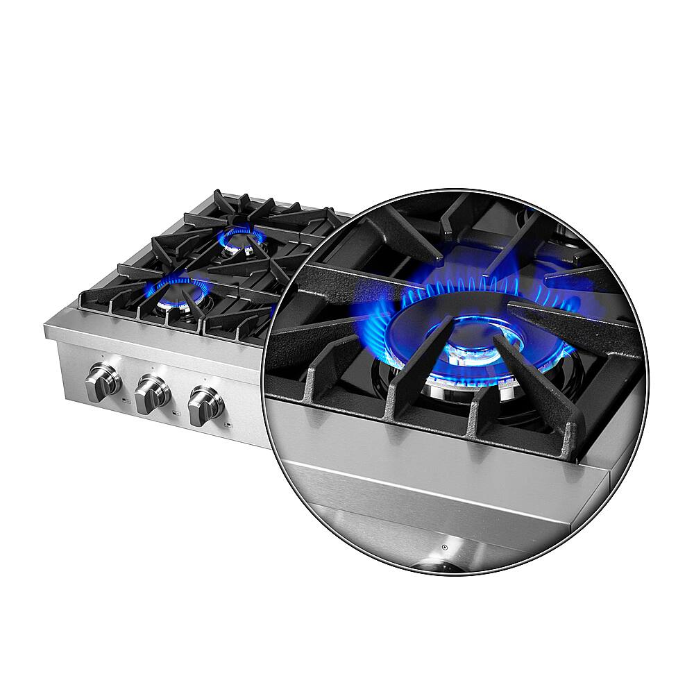 Alt View 22. Forno Appliances - Cossato 36" Built-In Gas Cooktop with 6 Sealed Burners and LP Conversion Kit - Stainless Steel.