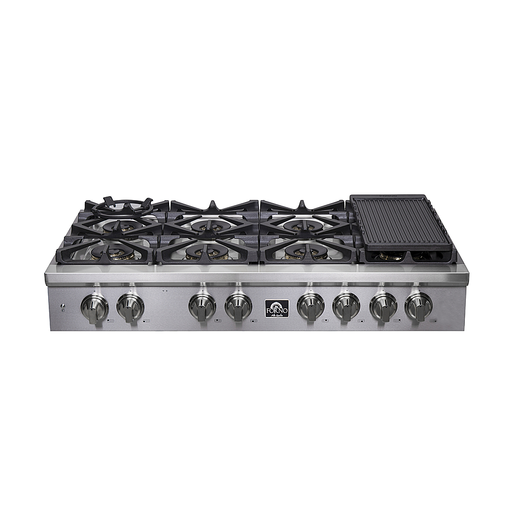 48 Gas Rangetop 6 brass burner + electric griddle