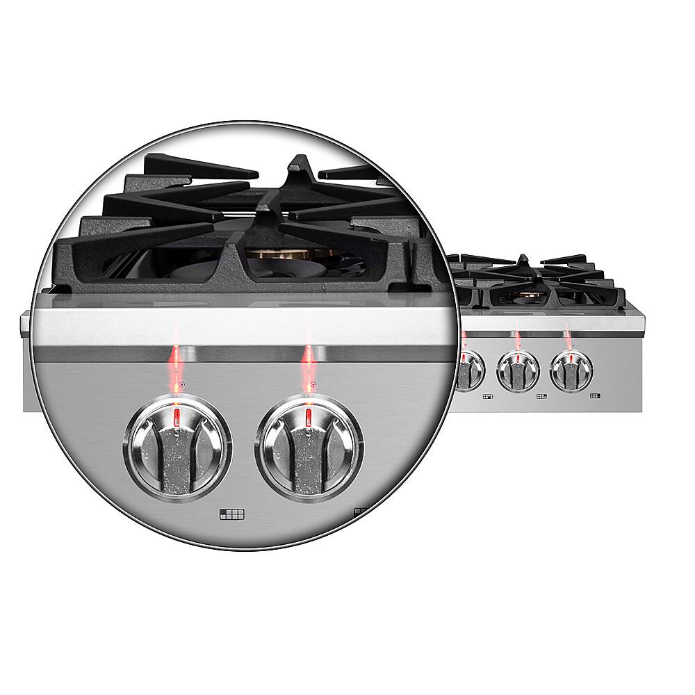 Alt View 19. Forno Appliances - Spezia 48" Built-In Gas Cooktop with 8 Sealed Brass Burners and LP Conversion Kit - Stainless Steel.