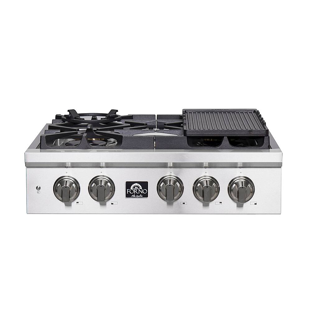Front. Forno Appliances - Spezia 30" Built-In Gas Cooktop with 5 Sealed Brass Burners and LP Conversion Kit - Stainless Steel.
