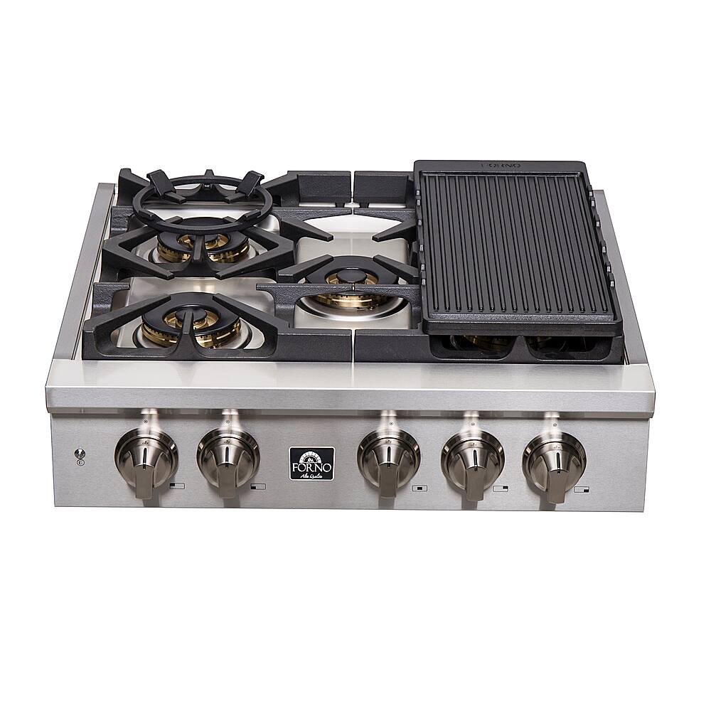 Alt View 18. Forno Appliances - Spezia 30" Built-In Gas Cooktop with 5 Sealed Brass Burners and LP Conversion Kit - Stainless Steel.
