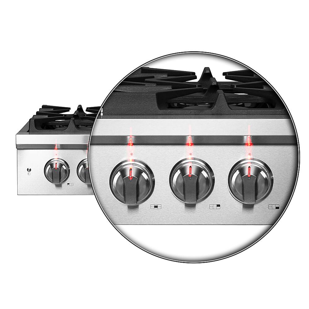 Alt View 19. Forno Appliances - Spezia 30" Built-In Gas Cooktop with 5 Sealed Brass Burners and LP Conversion Kit - Stainless Steel.