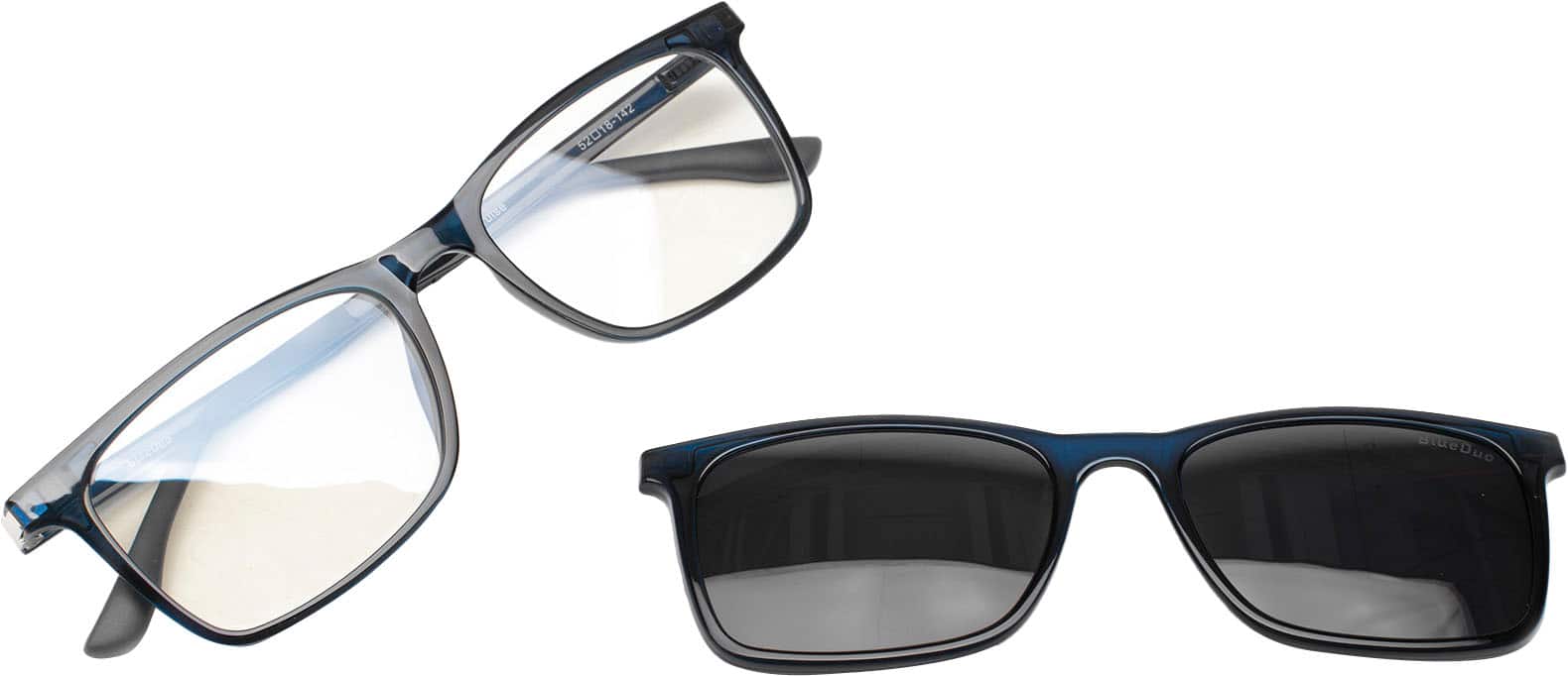 Front. Wavebalance - BlueDuo, Cruise, Blue Light Reducing Glasses with Magnetic Sunglass Clip-On - Midnight.
