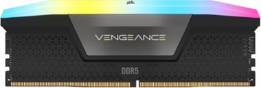 CORSAIR - VENGEANCE RGB 32GB (2PK 16GB) 5600MHz DDR5 C40 Desktop Memory Kit - Black - Front_Zoom