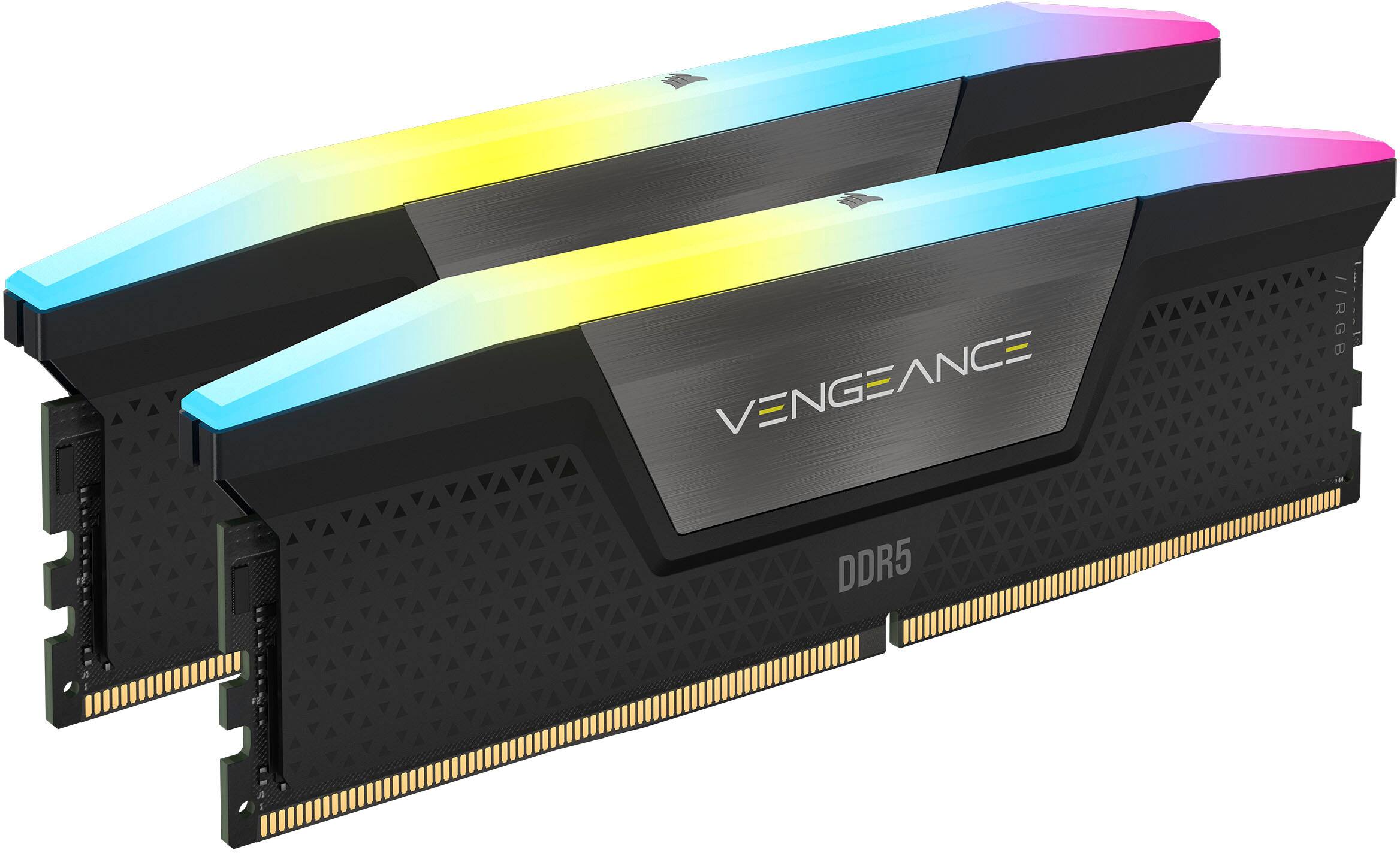 Alt View 12. CORSAIR - VENGEANCE RGB 32GB (2x16GB) DDR5 5600MHz C40 UDIMM Desktop Memory - Black.