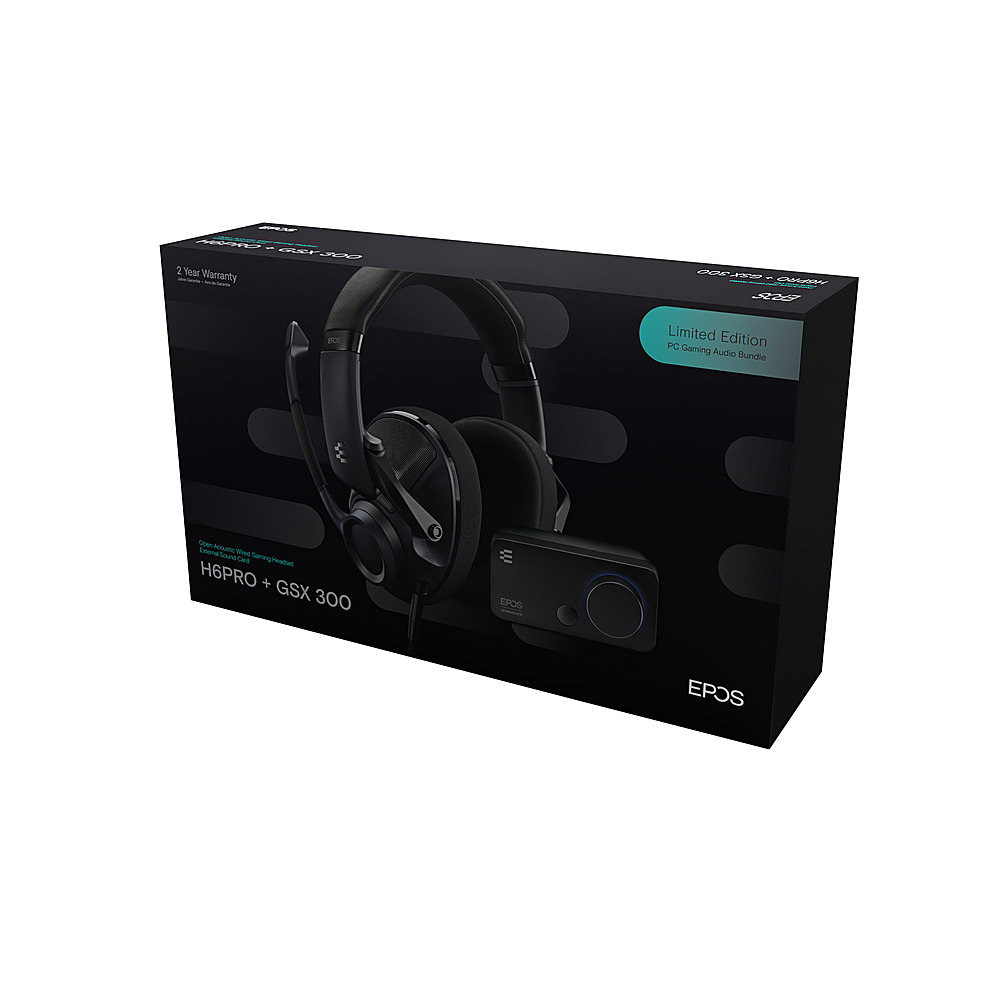  EPOS Audio PC Gaming Audio Bundle with H6PRO Open Acoustic  Gaming Headset (Sebring Black) and GSX 300 External Audio Card (Black)  (1001166) : Video Games