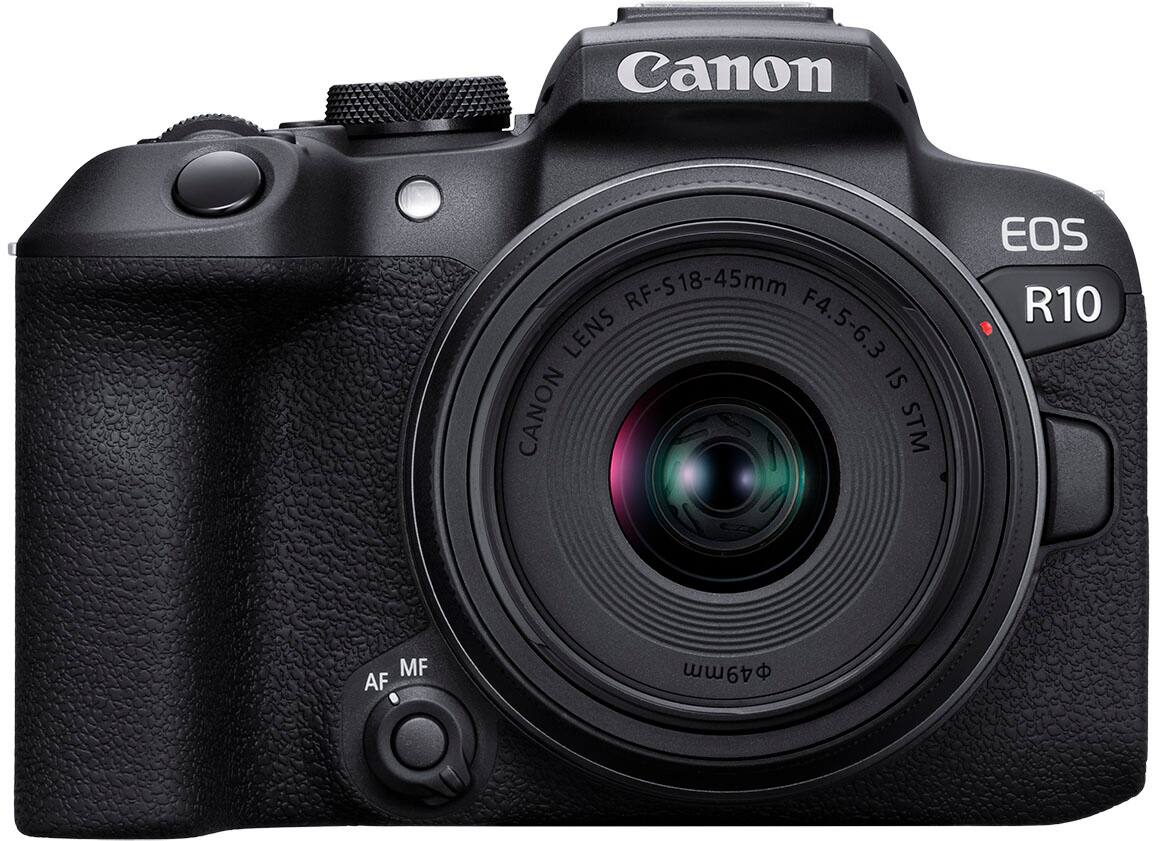 Alt View 2. Canon - EOS R10 Mirrorless Camera with RF-S 18-45 f/4.5-6.3 IS STM Lens Content Creator Kit - Black.
