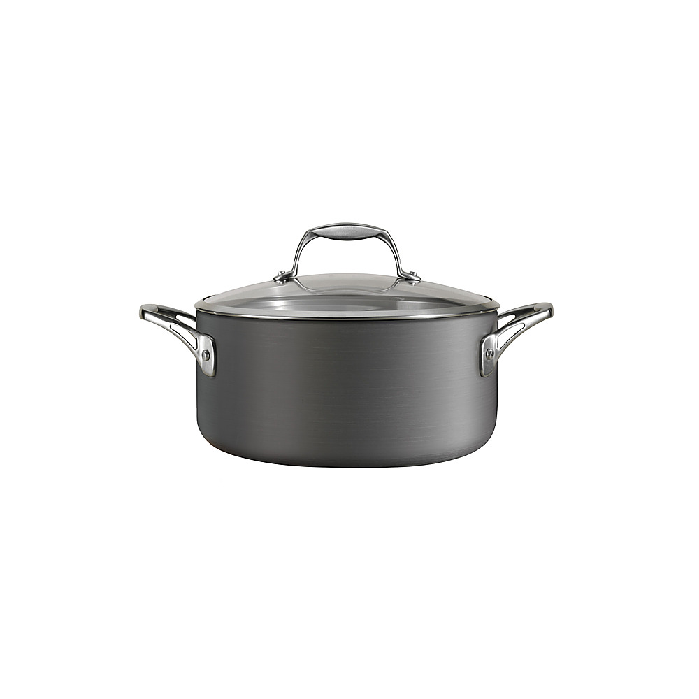 Left View: Tramontina - 5Qt Covered Dutch Oven - Gray