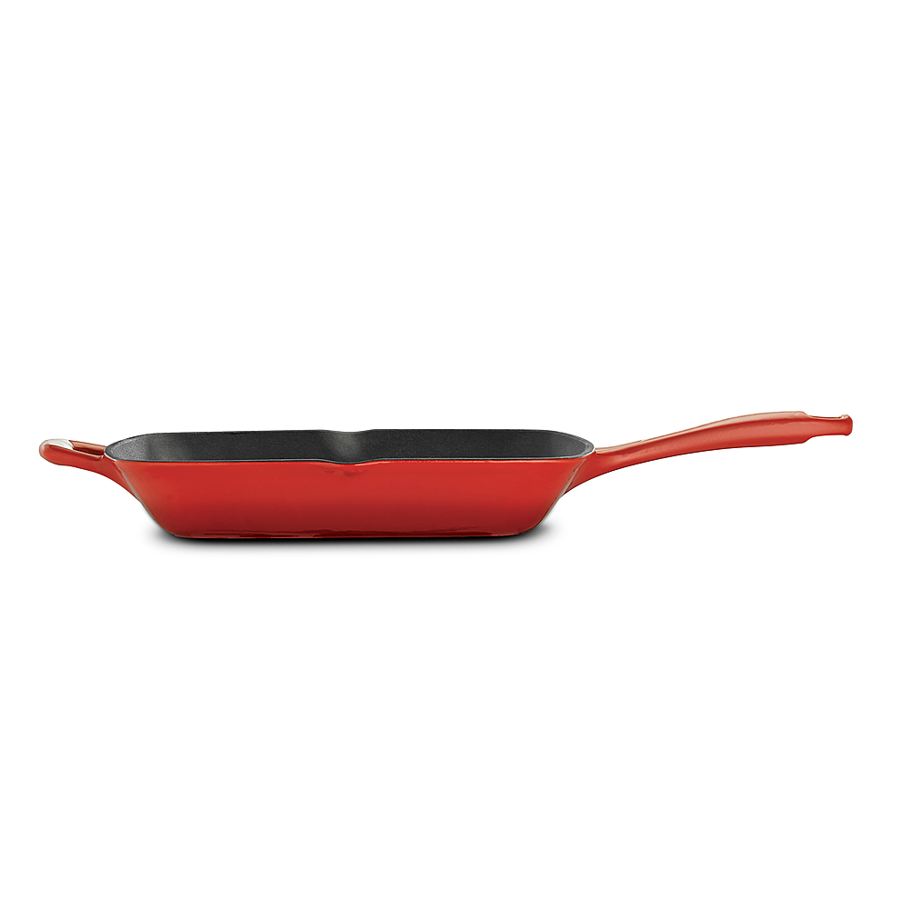 Left View: Tramontina - Gourmet 11" Square Grill Pan - Red