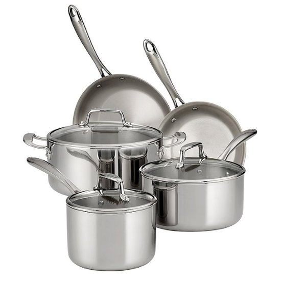 Tramontina 10PC Tri-Ply Clad Cookware Set Silver 80116  - Best Buy